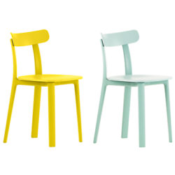 Vitra All Plastic Chair, Set of 2 Ice Grey & Buttercup